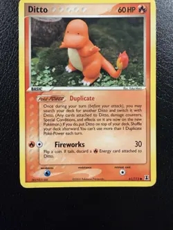 Pokemon Ditto (Charmander) 61/113 Common EX Delta Species Regular MP - Image 3