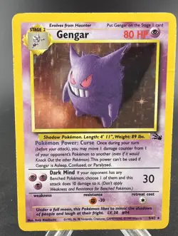 Pokemon Gengar 5/62 Fossil Holo Rare HP Unlimited English - Image 1