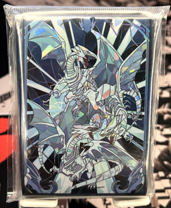 Blue-Eyes White Dragon Foil Prismatic Card Sleeves (50 ct) - YuGiOh TCG/CCG - Image 1