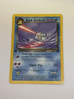 Dark Golduck 37/82 1st Edition Team Rocket Common WOTC Vintage Pokemon Card MP - Image 1