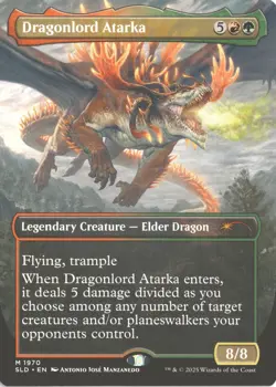 MTG Dragonlord Atarka (Non-Foil) Borderless 2-sided 1970 Mythic Secret Lair NM - Image 1