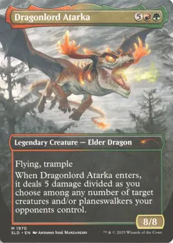 MTG Dragonlord Atarka (Non-Foil) Borderless 2-sided 1970 Mythic Secret Lair NM - Image 2