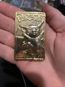 Vintage 1999 Gold Plated Pikachu Pokemon Card, Burger King, 25 - Image 1