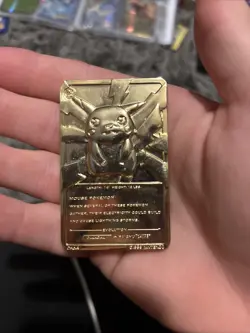Vintage 1999 Gold Plated Pikachu Pokemon Card, Burger King, 25 - Image 2