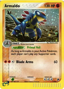 Pokemon TCG Armaldo Holo Rare 1/100 Ex Sandstorm E-Reader DMG - Image 1