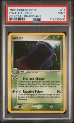 2006 POKEMON EX CRYSTAL GUARDIANS #11 SWALOT-HOLO PSA 9 - Image 1