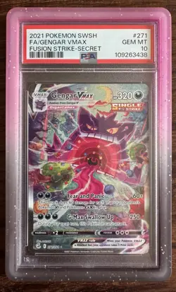 2021 Pokemon SWSH Fusion Strike Gengar VMAX Alt Art #271/264 PSA 10 GEM MINT - Image 1