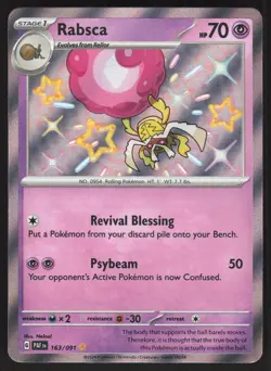 Rabsca 163/091 Shiny Rare Pokemon TCG SV: Paldean Fates NM - Image 1
