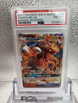 Charizard GX 20/147 Sm-Burning Shadows Pokemon English PSA 8 - Image 3