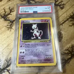 2000 POKEMON GAME BASE II #10 MEWTWO-HOLO PSA 6 10/130 - Image 1