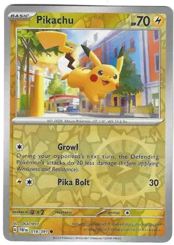 Pikachu (Reverse Cosmos Holo) 018/091 Paldean Fates NM - Image 1
