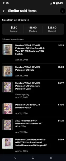 Mewtwo VSTAR 031/078 Pokemon GO Holo - Image 2