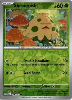Shroomish 006/162 Common Temporal Forces Pokemon Reverse Holo Near Mint - Image 1