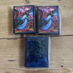 Pokemon Mega Charizard UPC Card Sleeves x2 & Phantasmal Flames x1 - New Sealed - Image 1