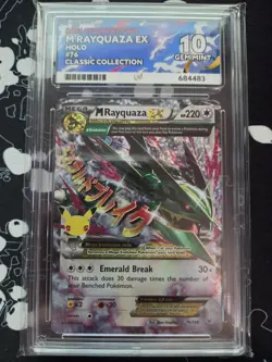 Pokemon TCG Mega M Rayquaza EX Card 76/108 Celebrations Ace 10 Gem Mint - Image 1
