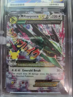 Pokemon TCG Mega M Rayquaza EX Card 76/108 Celebrations Ace 10 Gem Mint - Image 2