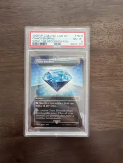 2025 MTG SECRET LAIR DROP SONIC THE HEDGEHOG-FOIL #7033 CHAOS EMERALD PSA 8 - Image 1