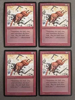 MTG 4x RAGING BULL x4 LP Vintage Magic The Gathering Legends - Image 1