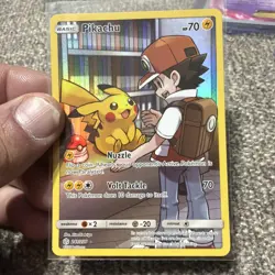 FULL ART Pikachu (Ash Art) SECRET RARE 241/236 Pokemon Cosmic Eclipse Holo - MP - Image 1