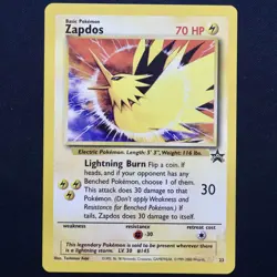 Pokemon Zapdos Promo 23 Black Star WOTC Vintage Holo LP - Image 1
