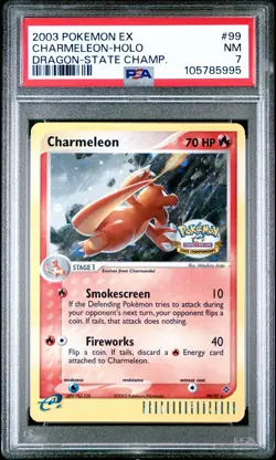 2003 POKEMON EX DRAGON STATE CHAMPIONSHIPS #99 CHARMELEON-HOLO PSA 7 - Image 1