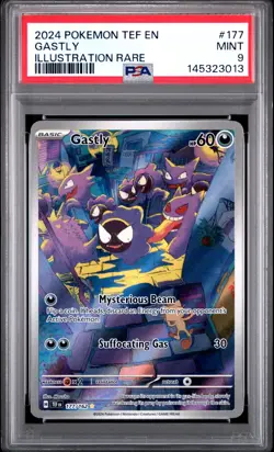 2024 POKEMON TEF EN-TEMPORAL FORCES ILLUSTRATION RARE #177 GASTLY PSA 9 - Image 1