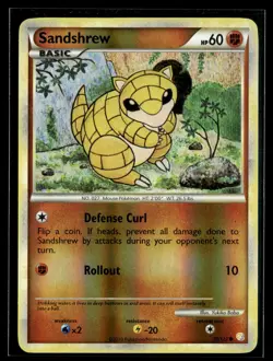 Sandshrew 79/123 HeartGold & SoulSilver Reverse Holo Common Pokemon - Image 1