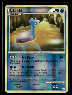 Lapras 24/123 HeartGold & SoulSilver Reverse Holo Rare Pokemon - Image 1