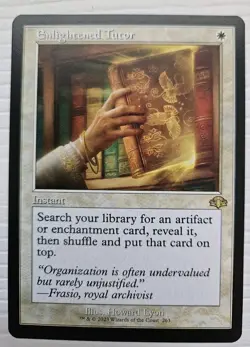 MTG Enlightened Tutor (Retro Frame) Dominaria Remastered Regular NM - Image 1