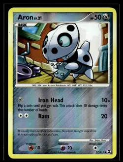 Aron 57/111 Rising Rivals Reverse Holo Common Pokemon - Image 1