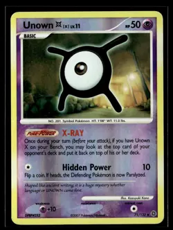 Unown [X] 71/132 Secret Wonders Reverse Holo Uncommon Pokemon - Image 1