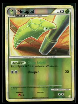 Metapod 46/123 HeartGold & SoulSilver Reverse Holo Uncommon Pokemon - Image 1