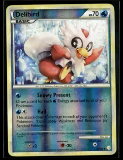 Delibird 39/123 HeartGold & SoulSilver Reverse Holo Uncommon Pokemon - Image 1
