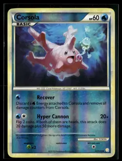 Corsola 37/123 HeartGold & SoulSilver Reverse Holo Uncommon Pokemon - Image 1