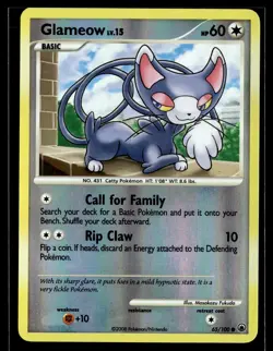 Glameow 65/100 Majestic Dawn Reverse Holo Common Pokemon - Image 1