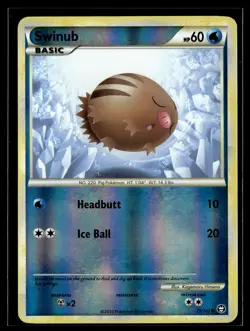 Swinub 79/102 HGSS Triumphant Reverse Holo Common Pokemon - Image 1