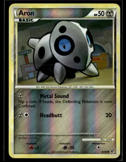 Aron 42/90 HGSS Undaunted Reverse Holo Common Pokemon - Image 1