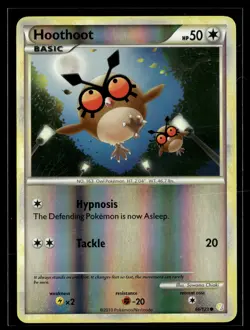 Hoothoot 66/123 HeartGold & SoulSilver Reverse Holo Common Pokemon - Image 1