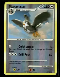 Staravia 47/100 Majestic Dawn Reverse Holo Uncommon Pokemon - Image 1