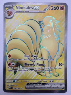 Pokemon TCG Ninetales ex 186/165 Sv: Scarlet & Violet 151 Ultra Rare Near Mint - Image 2