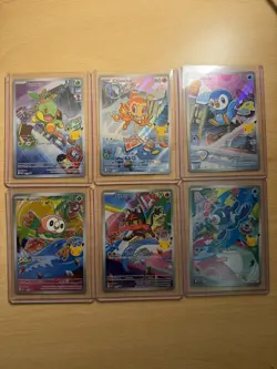 Pokemon First Partner Illustration Collection Series 1, Gen 4 and 7 Starters - Image 1