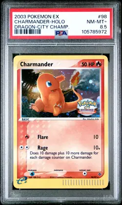 2003 POKEMON EX DRAGON CITY CHAMPIONSHIPS #98 CHARMANDER-HOLO PSA 8.5 - Image 1