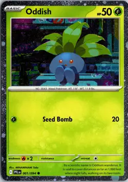 Oddish (Cosmos Holo) 001/094 Holo Miscellaneous Cards & Products Pokemon NM - Image 1