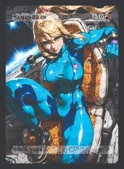 Samus Aran, Waifu the Gathering, Custom Anime Metroid Trading Card - Image 1