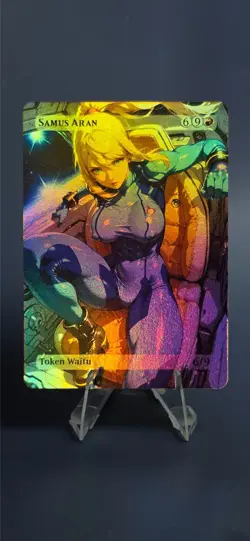 Samus Aran, Waifu the Gathering, Custom Anime Metroid Trading Card - Image 3