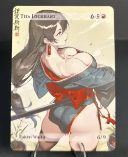 Tifa Lockhart Waifu the Gathering, Custom Anime Waifu Final Fantasy Trading Card - Image 1