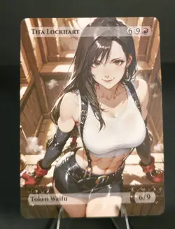 Tifa Lockhart Waifu the Gathering, Custom Anime Waifu Final Fantasy Trading Card - Image 1