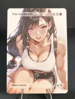 Tifa Lockhart Waifu the Gathering, Custom Anime Waifu Final Fantasy Trading Card - Image 1