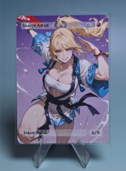 Samus Aran Waifu the Gathering, Custom Anime Waifu Metroid Trading Card - Image 1