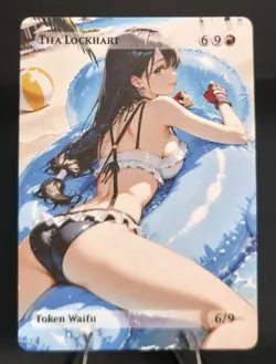 Tifa Lockhart Waifu the Gathering, Custom Anime Waifu Final Fantasy Trading Card - Image 1